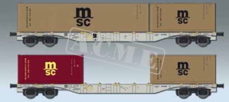 ACME 45154 - H0 - 2-tlg. Set Containertragwagen MSC, Ep. V-VI
